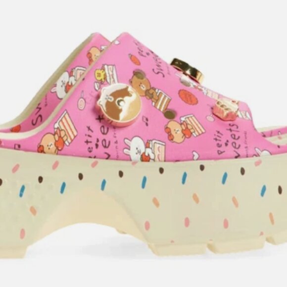 Crocs Adult Line Friends Stomp Slide Platform Sandals W10/M8 NEW - Picture 4 of 5